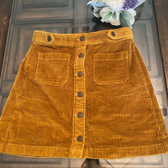 Madewell Dresses & Skirts - NWT Mustard Corduroy Mini Skirt